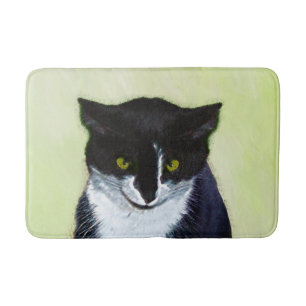 Tuxedo Cat Painting - Cute Original Cat Art Badrumsmatta