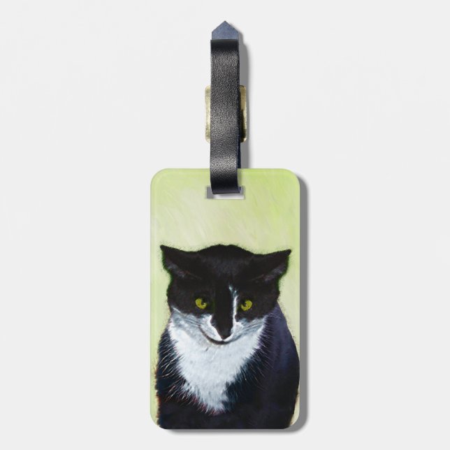Tuxedo Cat Painting - Cute Original Cat Art Bagagebricka (Baksidan Lodrät)
