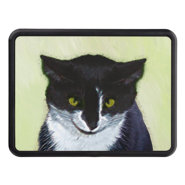 Tuxedo Cat Painting - Cute Original Cat Art Dragkroksskydd (Framsidan)