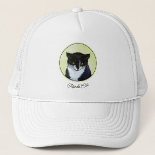 Tuxedo Cat Painting - Cute Original Cat Art Keps