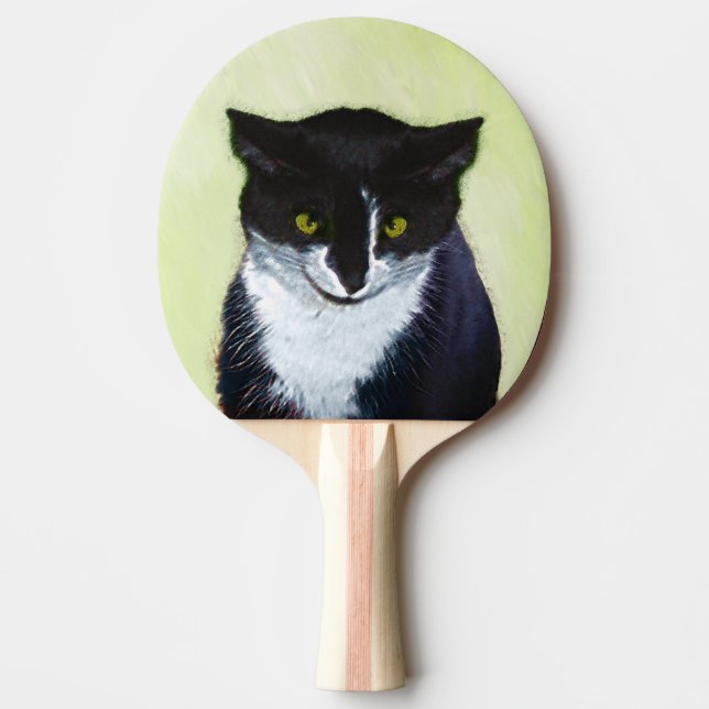 Tuxedo Cat Painting - Cute Original Cat Art Pingisracket (Framsidan)