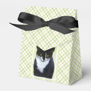 Tuxedo Cat Painting - Cute Original Cat Art Presentaskar