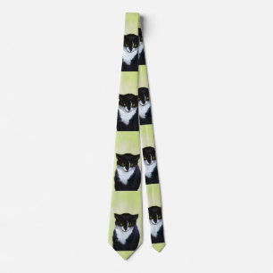 Tuxedo Cat Painting - Cute Original Cat Art Slips