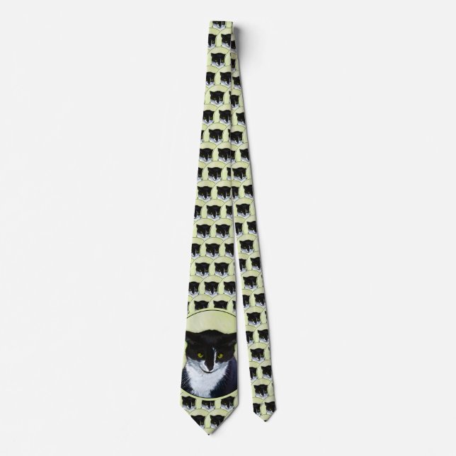 Tuxedo Cat Painting - Cute Original Cat Art Slips (Framsida)