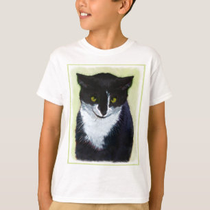Tuxedo Cat Painting - Cute Original Cat Art T Shirt