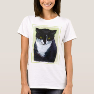 Tuxedo Cat Painting - Cute Original Cat Art Tee Shirt