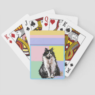 Tuxedo Cat Pastel Färg Rosa Girls Namn Casinokort
