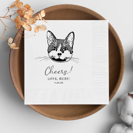 Tuxedo Cat Personlig Cheers Napkins Pappersservett