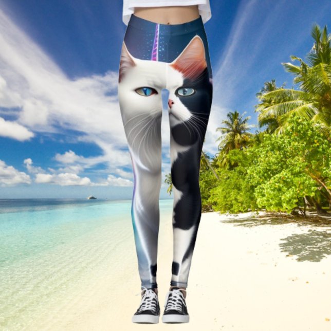Tuxedo Cat Riding A Unicorn Yoga Leggings design (Skapare uppladdad)