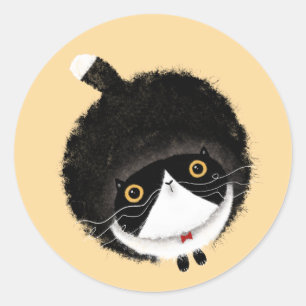 Tuxedo Cat Runt Klistermärke