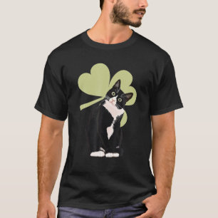 Tuxedo Cat Saint St. Patrick Paddy's Day Cat Lov T Shirt
