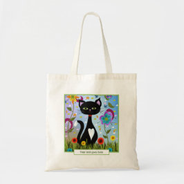 Tuxedo Cat Sitta i en Garden-Personlig Tygkasse