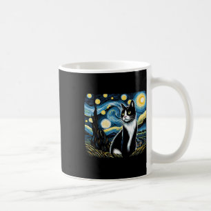 Tuxedo Cat Starry Night Painting Tuxedo Cat Owner Kaffemugg