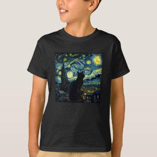Tuxedo Cat Starry Night Tuxedo Cat Owner T Shirt