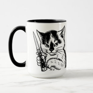 Tuxedo Cat Switchblade Attityd Mugg av Phil Elmore