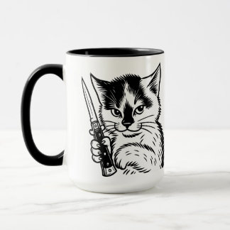 Tuxedo Cat Switchblade Attityd Mugg av Phil Elmore