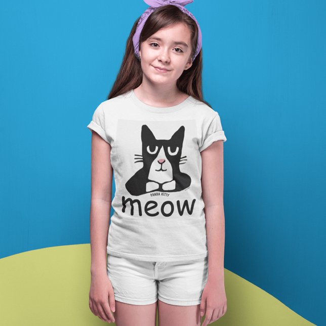 TUXEDO CAT t-shirts, Panda Kattunge KIDS MEOW T Shirt (Skapare uppladdad)