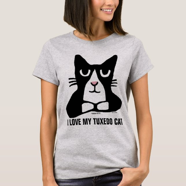 TUXEDO CAT T-shirts, PANDA KATTUNGE T-Shirts (Framsida)
