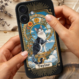 Tuxedo Cat Tarot Card-Personlig iPhone 16 fodral