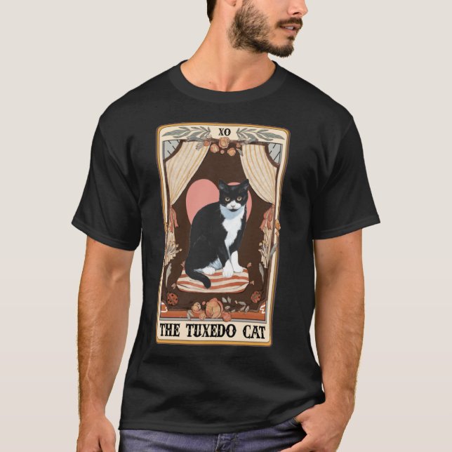 Tuxedo Cat Tarot Card Tuxedo Cat Tuxedo Mamma Ca T Shirt (Framsida)