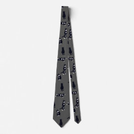 Tuxedo Cat Tie – Cute Black & White Cat Pattern on Slips