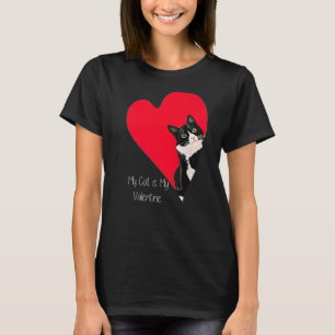 Tuxedo Cat Valentine Heart för Kitten och Animal T Shirt