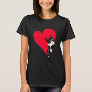 Tuxedo Cat Valentine Heart Kitten T Shirt