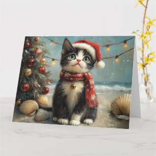 Tuxedo Cat-Vintagen - Beach Kort
