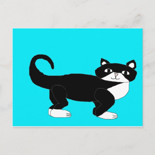 Tuxedo Cat. Vykort (Framsida)