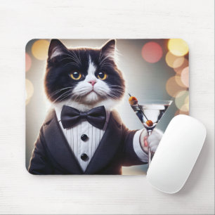 Tuxedo Cat with Martini Cocktail Musmatta