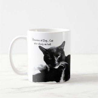 Tuxedo Cat with Shady Smile  Kaffemugg