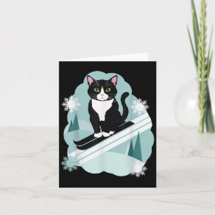 Tuxedo Cats and Skiing Snö Winter Sportfantasts Kort