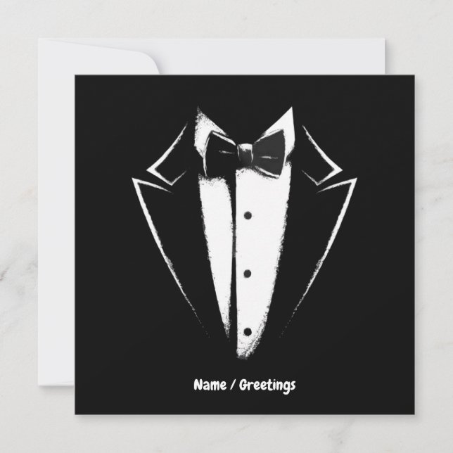 Tuxedo Classic Party-konsertfestivaldesign Inbjudningar (Framsida)