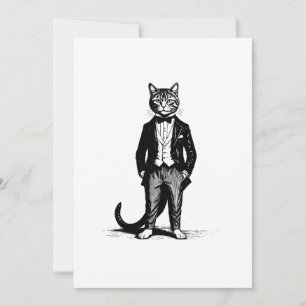 Tuxedo Classy Cat Inbjudningar