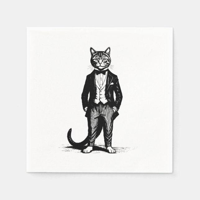 Tuxedo Classy Cat Pappersservett (Framsidan)