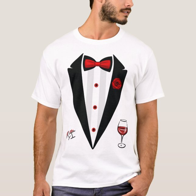 Tuxedo Costume Valentine Day Formal Tux T Shirt (Framsida)