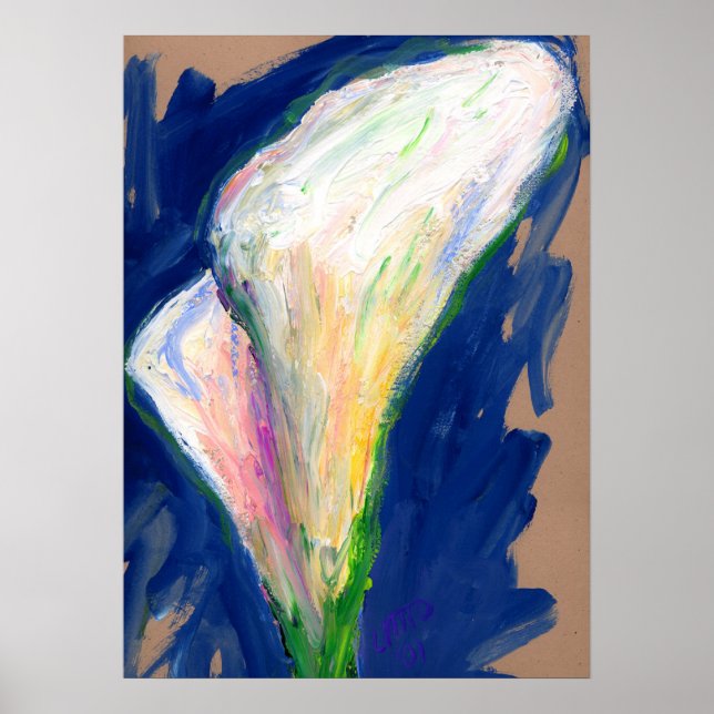 Tuxedo Cuff Lily Art Painting Poster utskrift (Framsidan)