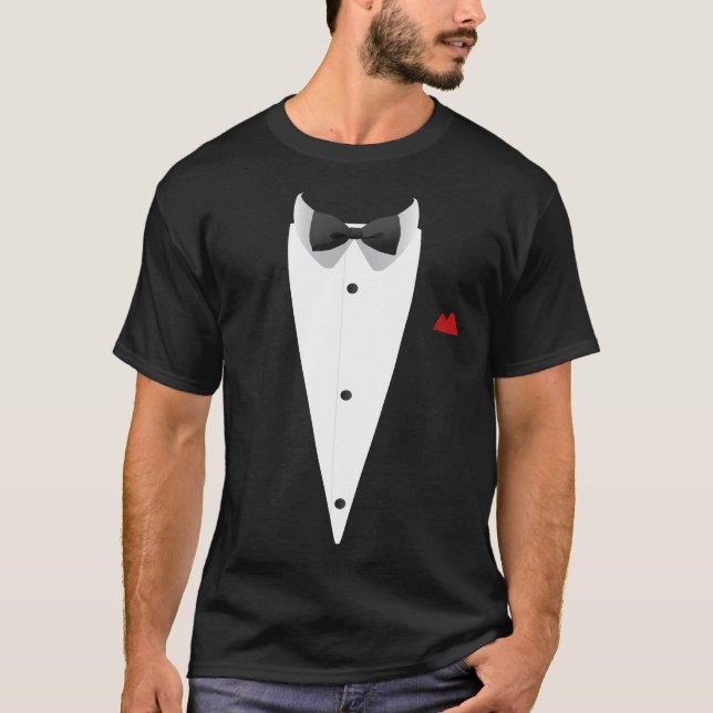 Tuxedo-design med trasor för Bröllop och T Shirt (Framsida)