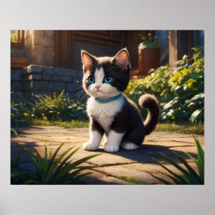 *~* Tuxedo Garden Kattunge 5:4 Kattdjur Kitten Poster