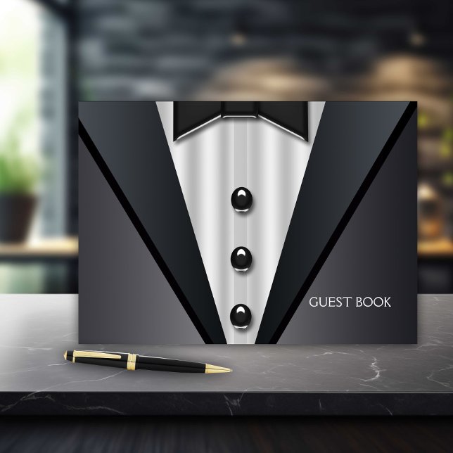 Tuxedo-gästbok Gästböcker (Tuxedo wedding and any occasion guest book.)