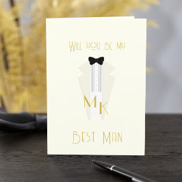 Tuxedo Gatsby Bröllop Best Man Groomsman Card Inbjudan