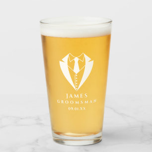 Tuxedo Groomsman Anpassningsbar Personlig Beer Tum Glaskopp