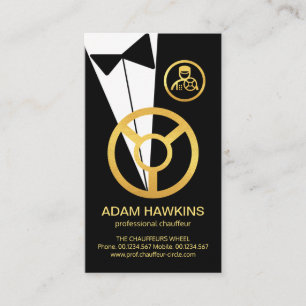Tuxedo Guld Chauffeur Boutonniere Button Visitkort