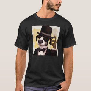 Tuxedo hund meme, söt marionettdockad valp porträt t shirt