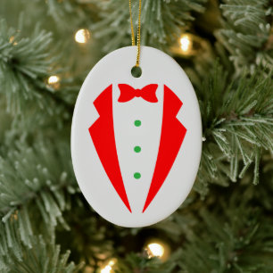 Tuxedo-julprydnad - Keramisk Helgdag Roligt! Julgransprydnad Keramik