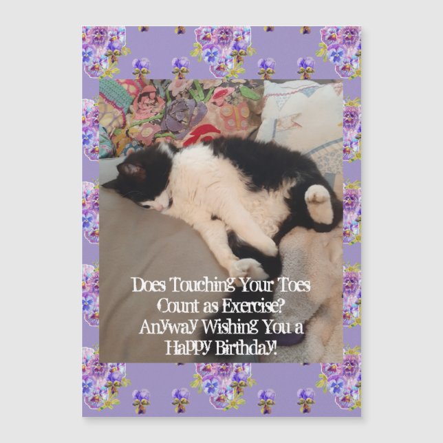 Tuxedo Katt Glad Födelsedag Berörande Tår Magnet (Framsida)