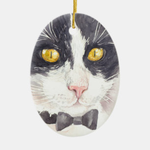 Tuxedo-katt Julgransprydnad Keramik