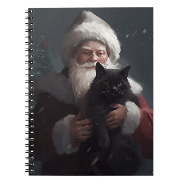 Tuxedo-katt med Jultomten jultomte Anteckningsbok (Framsidan)