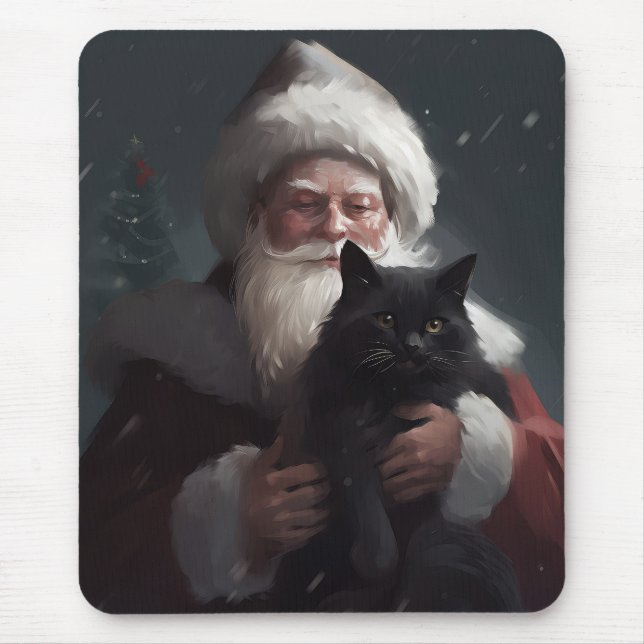 Tuxedo-katt med Jultomten jultomte Musmatta (Framsidan)