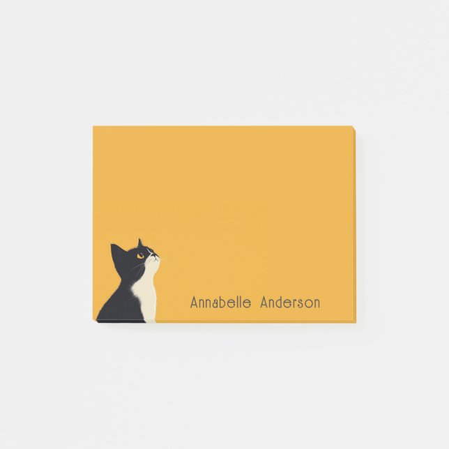 Tuxedo-katt på Gulten anpassa Post-it Block (Framsida)